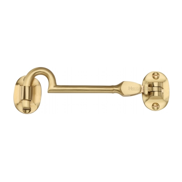 C1530 4-SB • 100mm • Satin Brass • Heritage Brass Silent Pattern Cabin Hook
